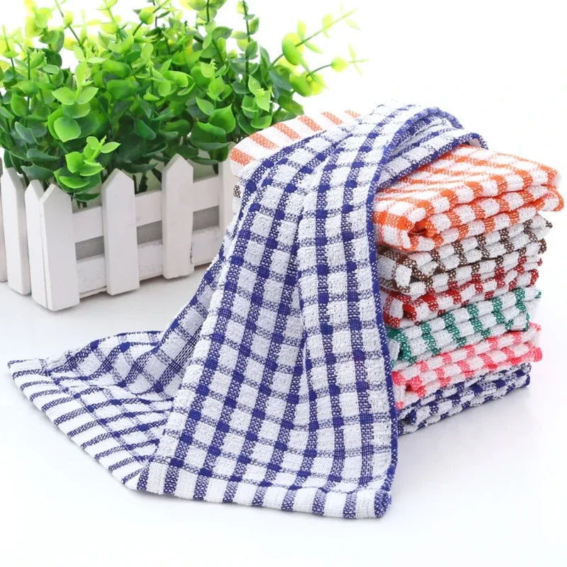6 Pack Cotton Kitchen Cleaning Cloths - Absorbent Dish Towels for Home & Restaurant
