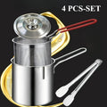Stainless Steel Fryer Basket with Filter & Tongs - Multipurpose Kitchen Tool