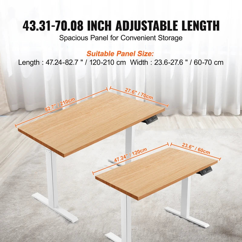 Electric Standing Desk Frame - Adjustable Height Ergonomic Workstation Base for Home Office