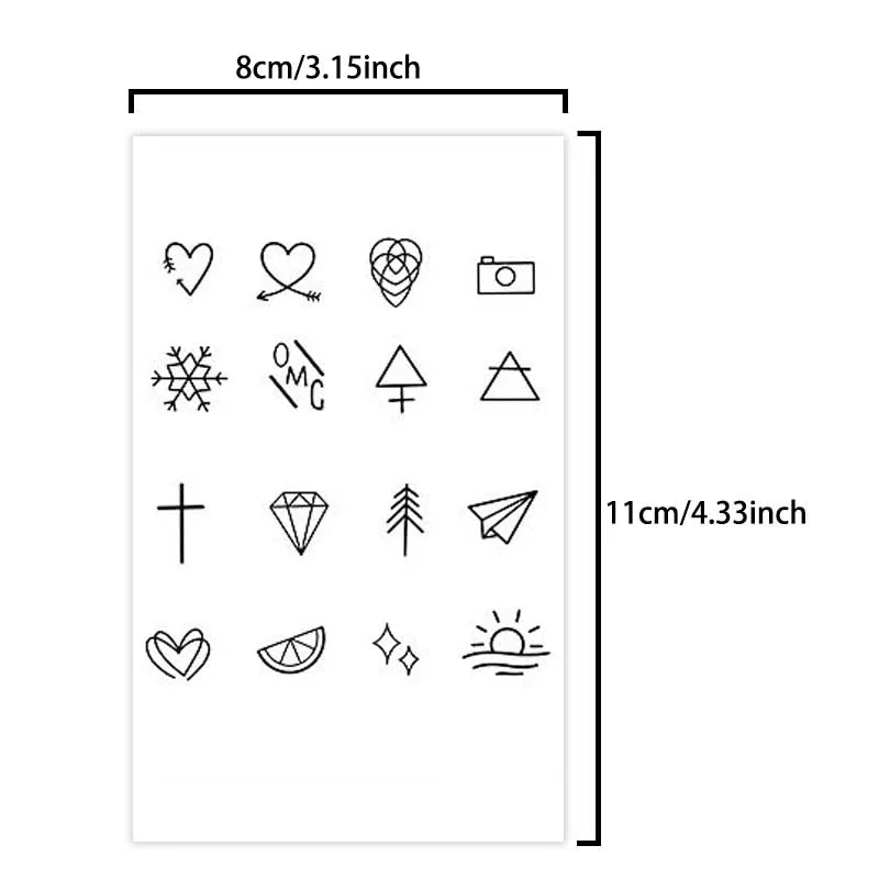 6 Pcs Waterproof Temporary Tattoo Sets for Men & Women - Long-Lasting & Realistic Design