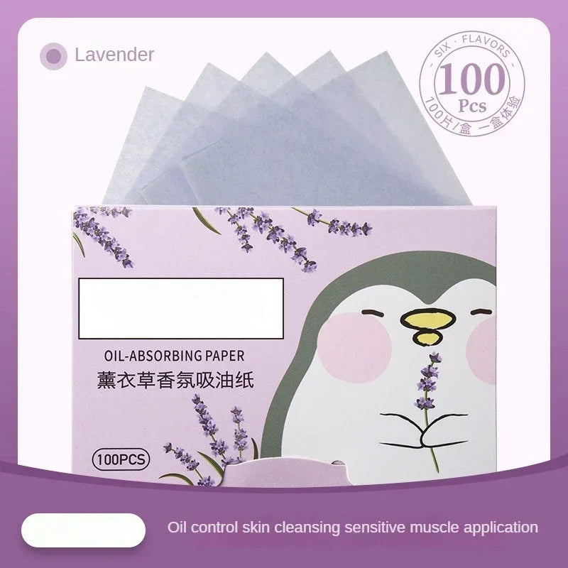 Face Oil-Absorbing Blotting Papers 100 Sheets for Matte Skin & Shine Control