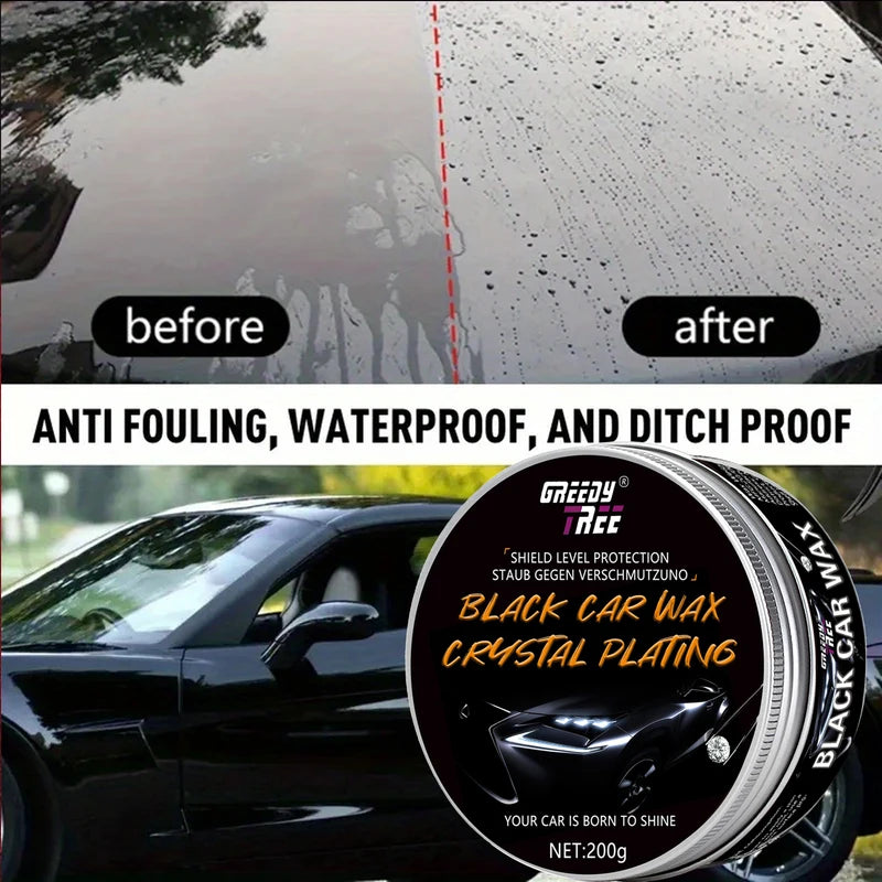 Black Car Wax with Ceramic Coating - Scratch & UV Protection, Easy Application
