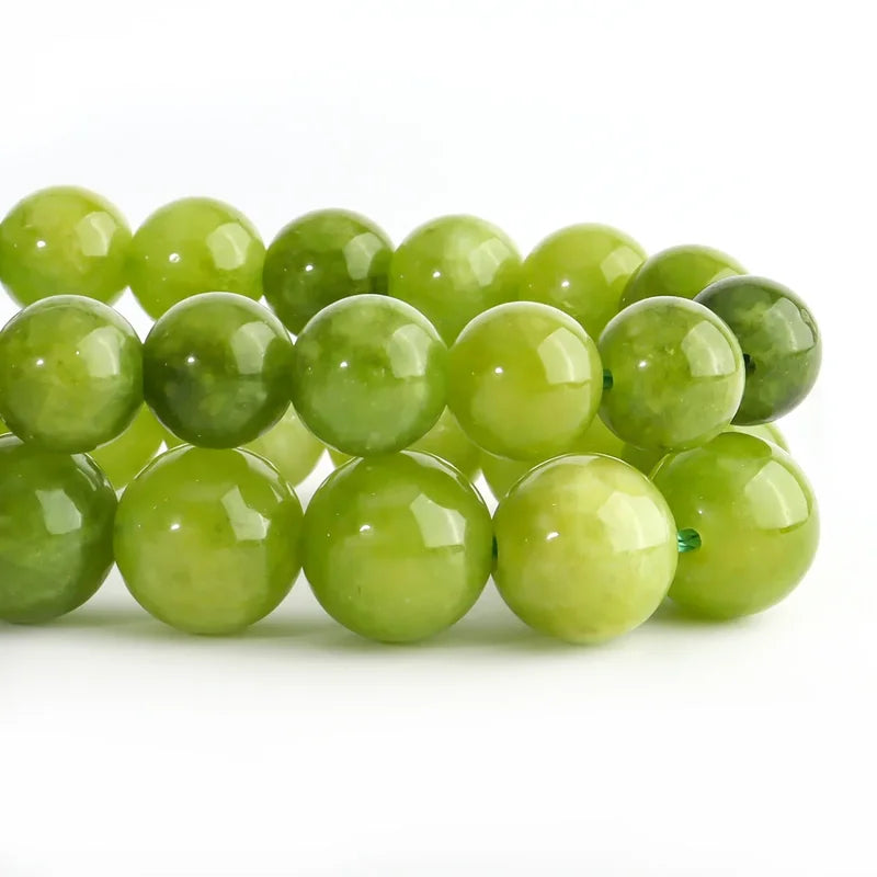 Natural Peridot Chalcedony Green Jades Bead Set for Jewelry Making - 6/8/10mm