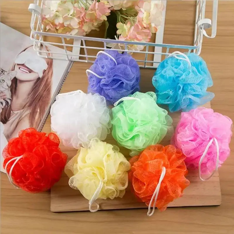 10 Pcs Colorful Bath Shower Puffs - Exfoliating Mesh Loofah Sponge Set