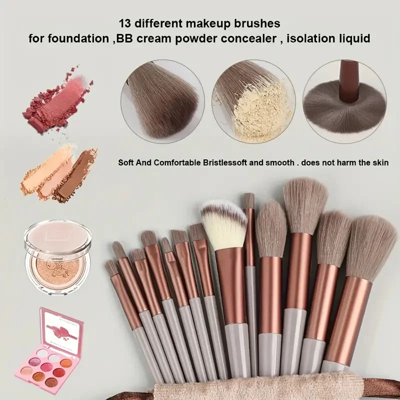 Makeup Brush Set with Soft Nylon Bristles and Multi-Color Handles – Eye Shadow, Concealer, Blush, Powder Tools