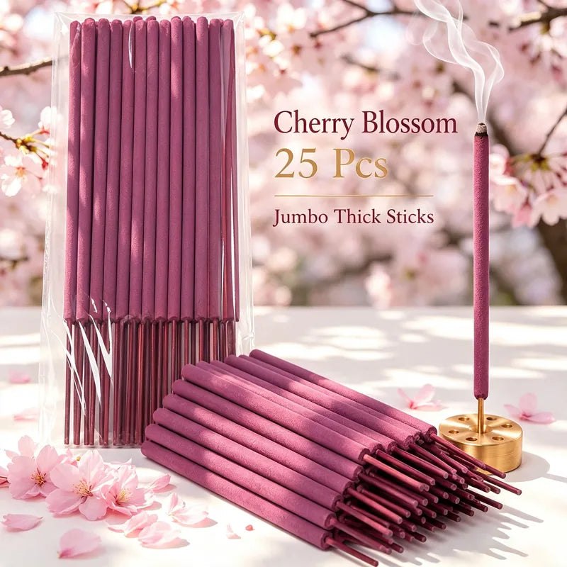 Giant Sakura Scented Incense Sticks - 27cm Slow-Burning Aromatherapy for Home & Garden