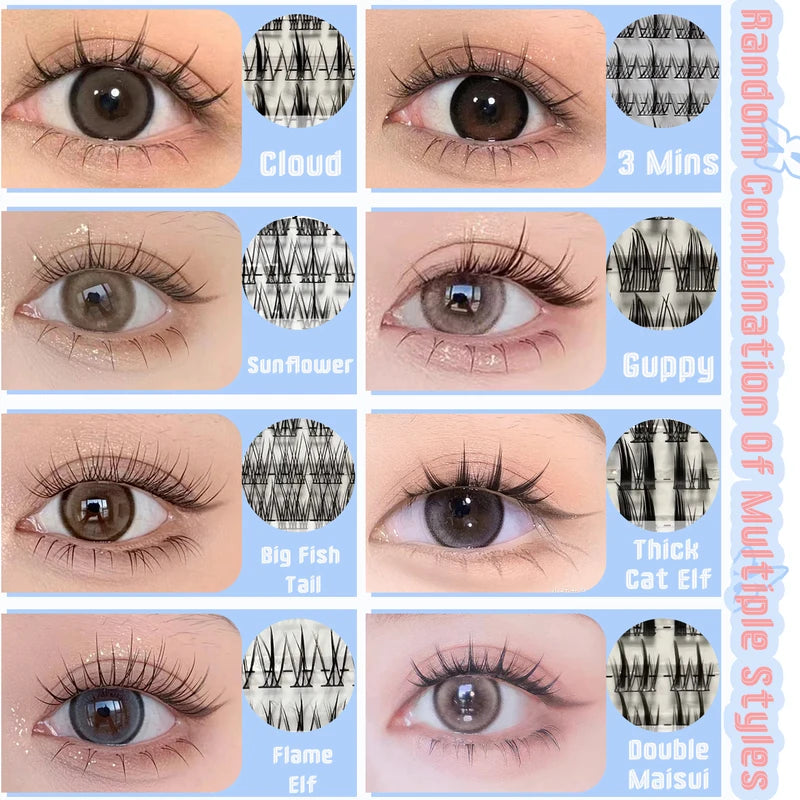 False Eyelashes Mix 32 Rows Natural DIY Extension Supplies Multi Style