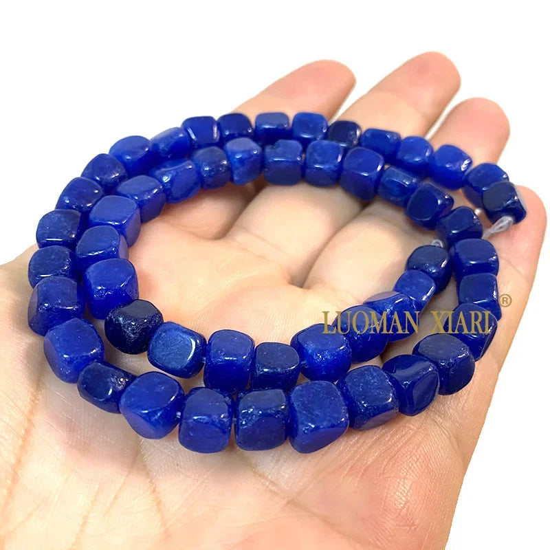 Natural Chalcedony Cube Beads 8x8mm Loose Square Spacer Stones for Jewelry Making
