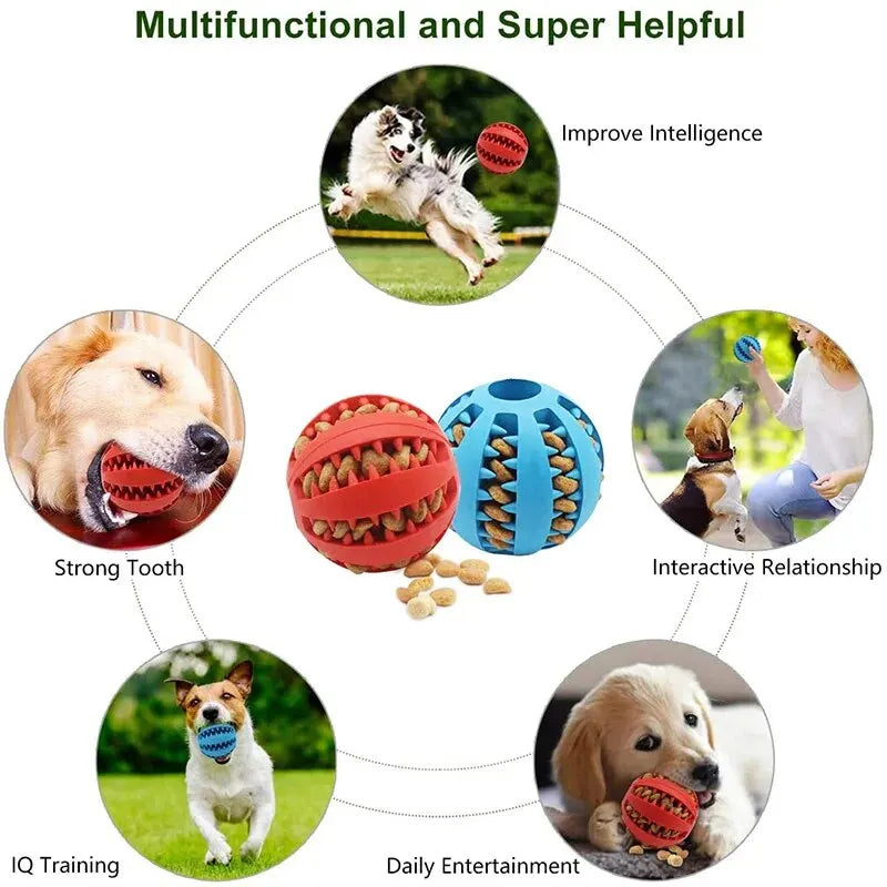 Durable Dog Toy Ball for Chewing and Dental Cleaning - Non-Toxic Pet Play