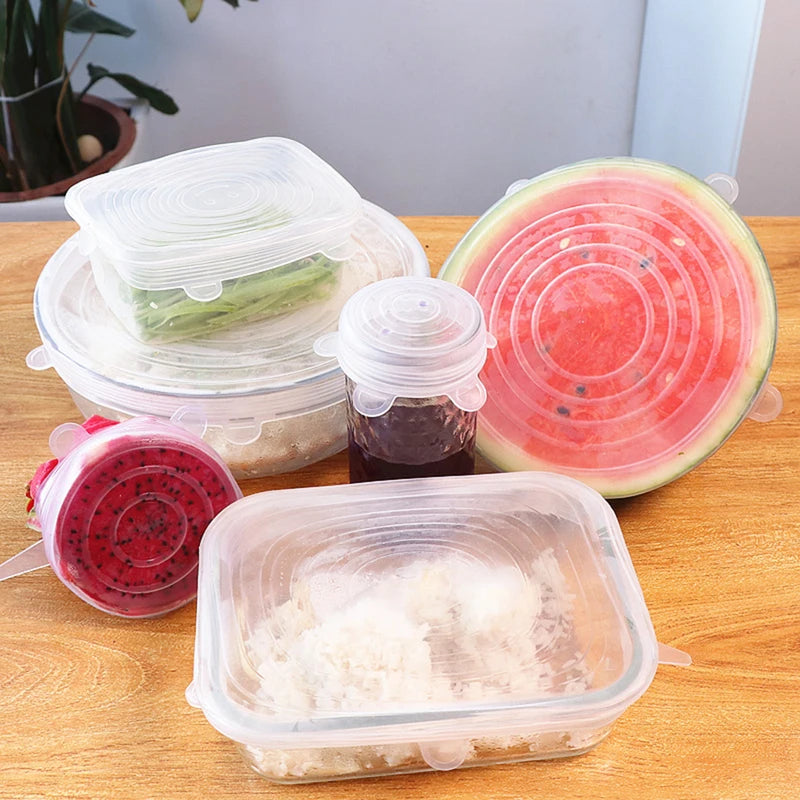 Reusable Silicone Food Covers Set - Heat-Resistant Kitchen Bowl Lids