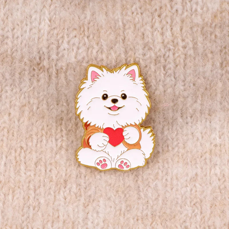 3-Pack Heart Dogs Enamel Pin Badges for Backpack and Clothing - Pet Lover Gift