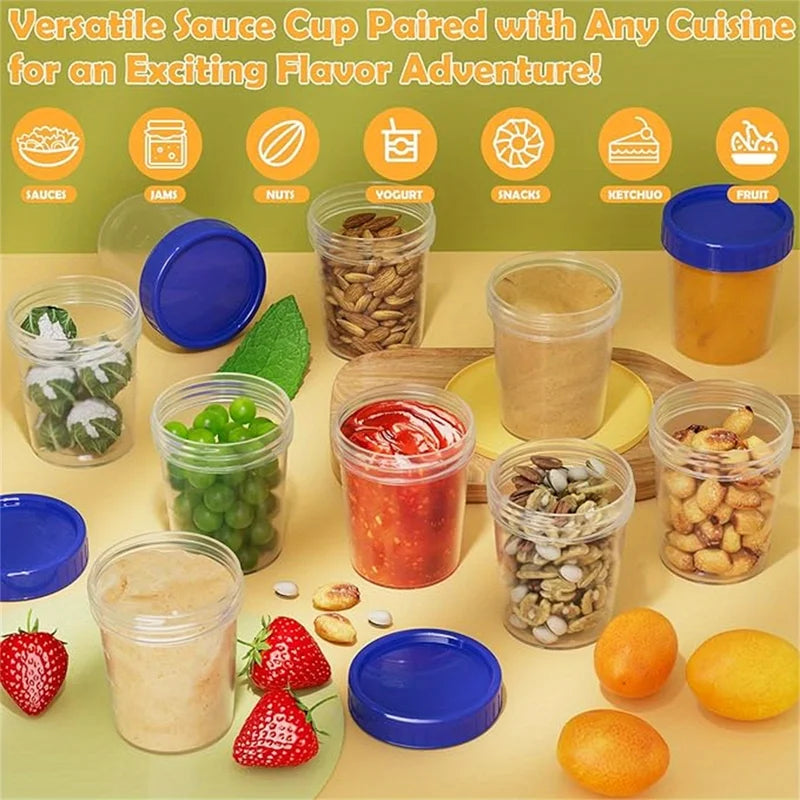 10 Pcs 4oz Airtight Salad Dressing Containers with Lids - Leakproof Food Storage