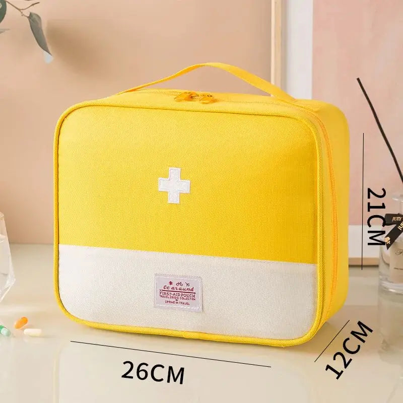 Large Capacity Portable Medicine Bag with Multiple Compartments for Travel and Home Storage