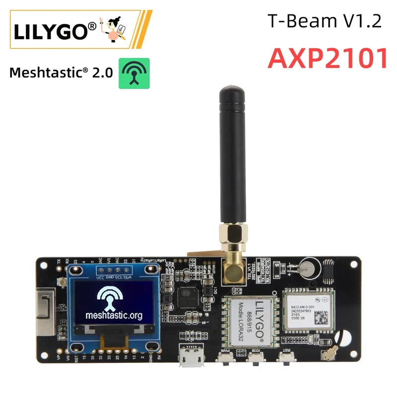 Wireless Development Board with LoRa, WiFi, Bluetooth, GPS & OLED Display