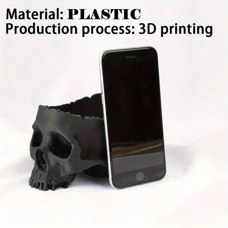 Dark Gothic Skull Hanging Flowerpot - 3D Printed Indoor Outdoor Decor
