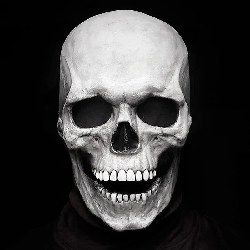 Halloween Latex Skull Mask Full Head Costume Mask with Movable Jaw