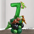 25Pcs 32 Inch Green Dinosaur Foil Balloons for Birthday Party Decorations