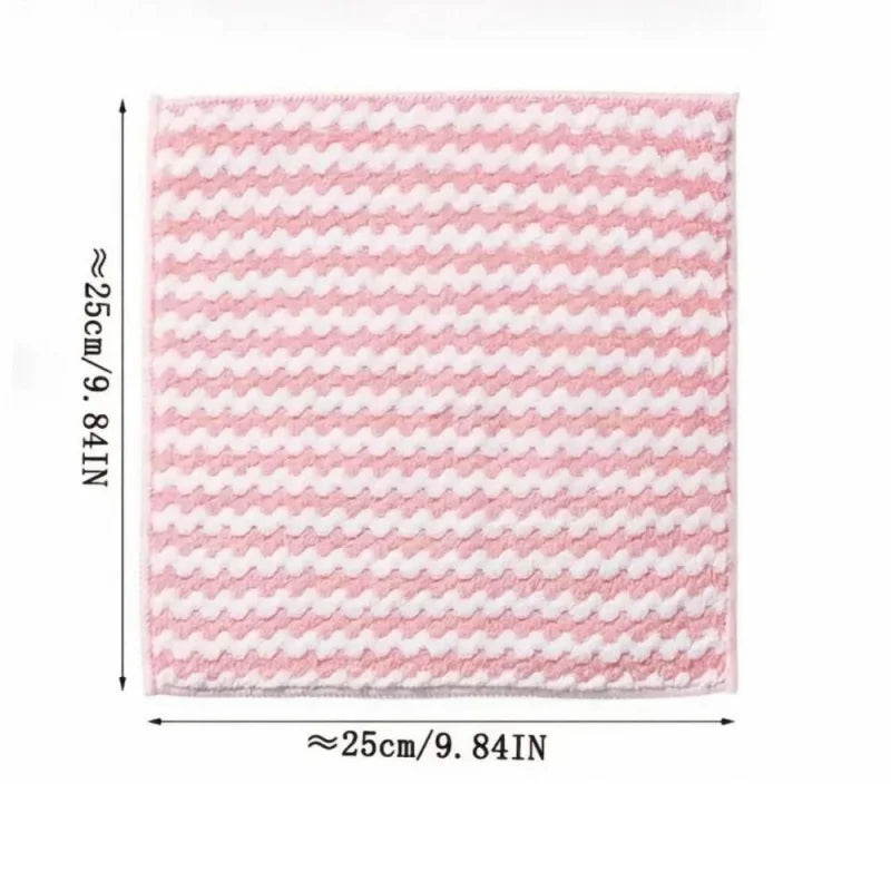 Reusable Kitchen Cleaning Cloths - Thickened Coral Fleece Dish Towels 25x25cm