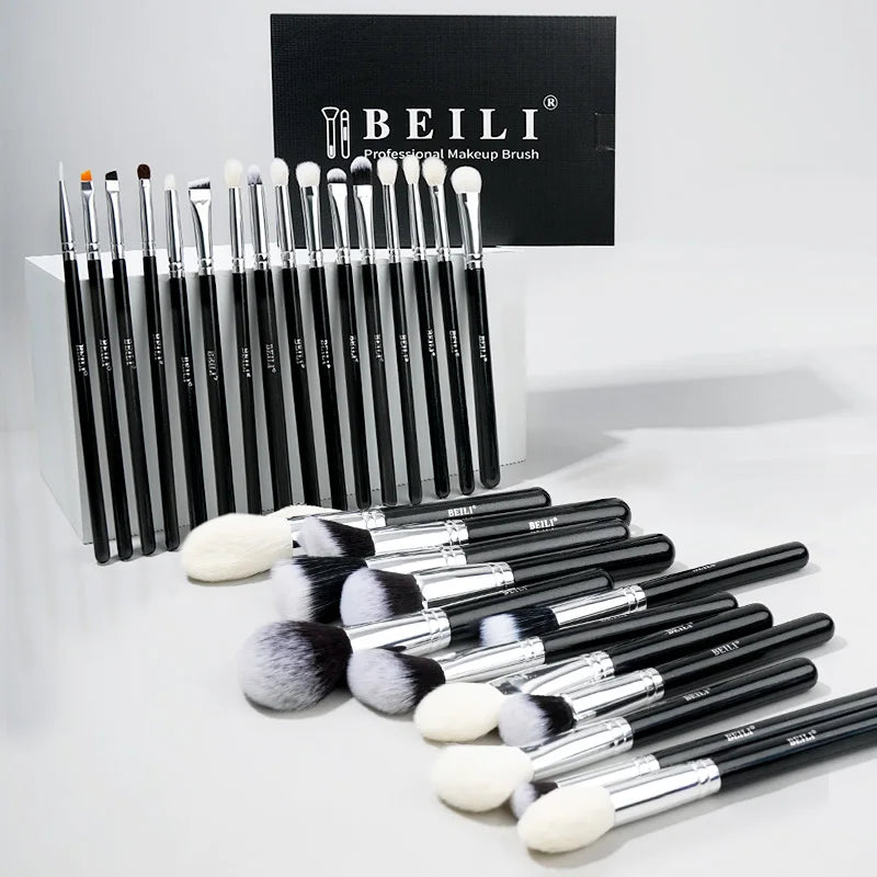 Professional Makeup Brush Set 30 Pcs Natural Goat Hair Face & Powder Brushes