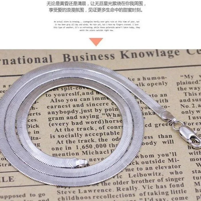 Sterling Silver 4MM Blade Chain Necklace for Women & Men - Wedding & Gift Jewelry