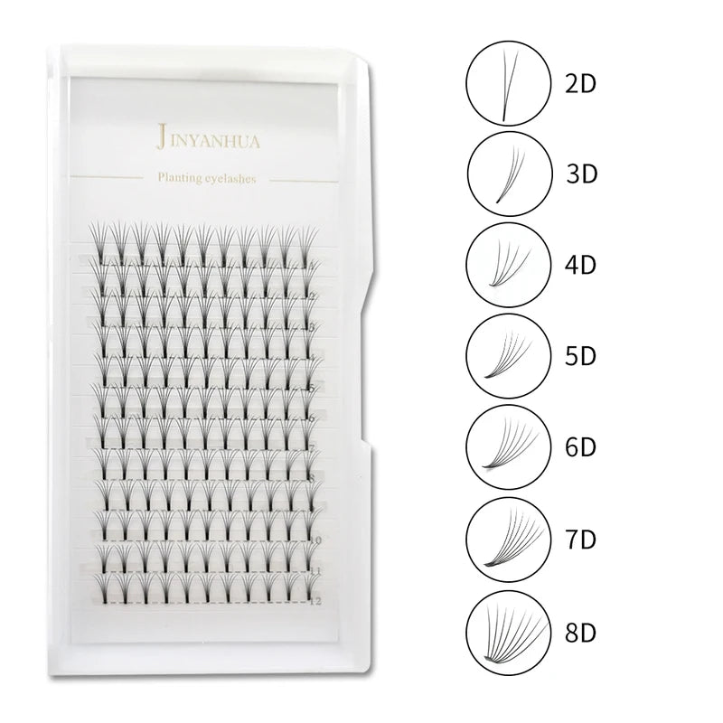 Premade Volume Lash Fans 2D-6D Short Stem Eyelash Extensions 0.07/0.10mm