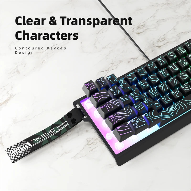 60% Wired Gaming Keyboard with RGB Backlighting & Gradient Keycaps for Windows, Laptops, and Tablets