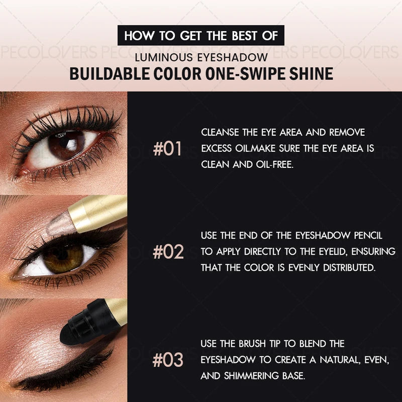 Waterproof & Smudge-Proof Eyeshadow Stick Duo with Glitter & Matte Finishes