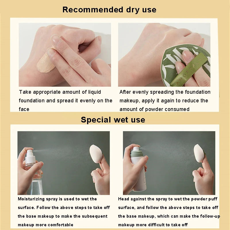3-Piece Makeup Sponge Set - Soft Elastic Cotton Blenders for Foundation & Powder