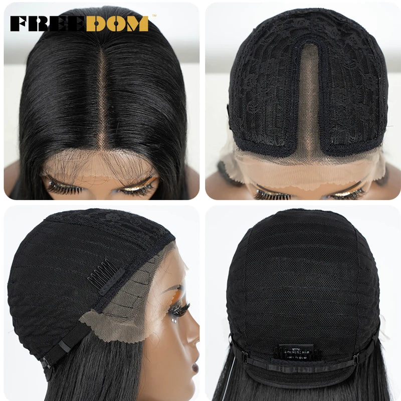 Synthetic Lace Front Wigs for Women 22 Inch Straight Bob Ombre Hair