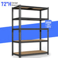 Heavy-Duty Industrial Metal Storage Shelves – Adjustable Garage & Warehouse Shelving Unit, No-Bolt Assembly, 72 Inches High
