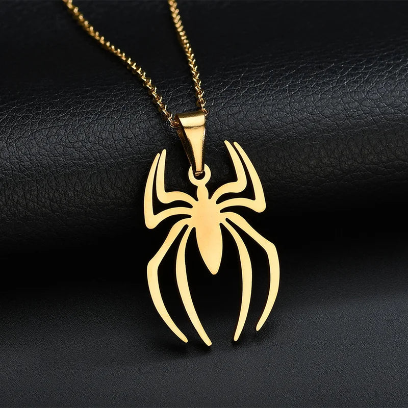 Stainless Steel Spider Pendant Necklace Men’s Jewelry Fashion Accessory