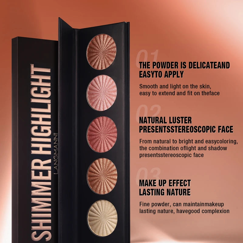 All-in-One Highlighting and Contouring Makeup Palette - 5 Natural Shades