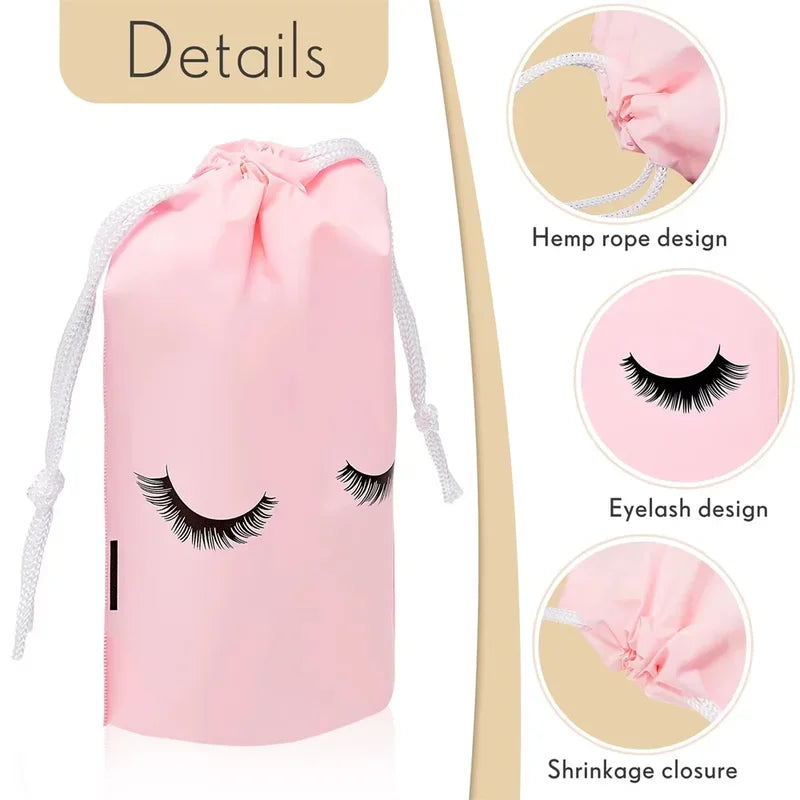 50PCS Reusable Cosmetic & Travel Pouch for Eyelash Extension Aftercare