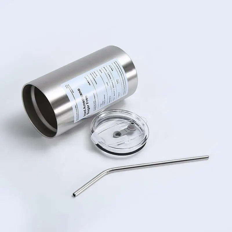 600ML Insulated Stainless Steel Tumbler with Straw - Double-Layer Reusable Cold Water Cup