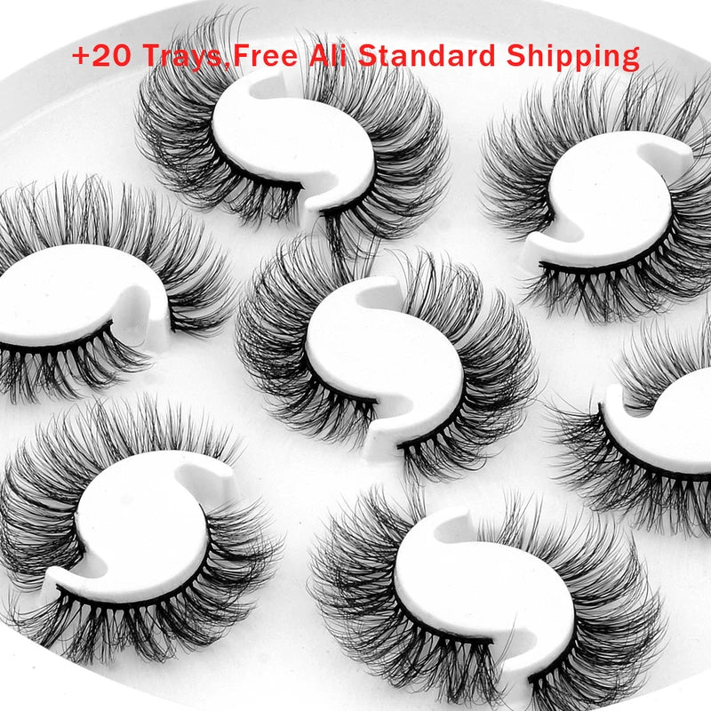 False Eyelash Strips 7/10 Pairs Reusable 3D Mink Fluffy Makeup Lashes