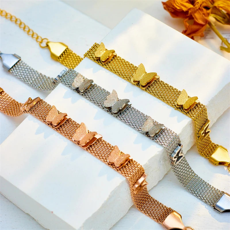 Multilayer Chain Bracelet for Women with Butterfly Heart Belt Design - Jewelry Party Gift
