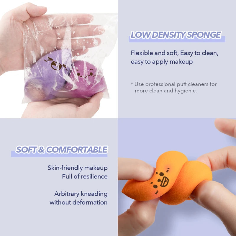 10-Pack Makeup Sponge Set Soft Colorful Cosmetic Puff for Foundation & Powder