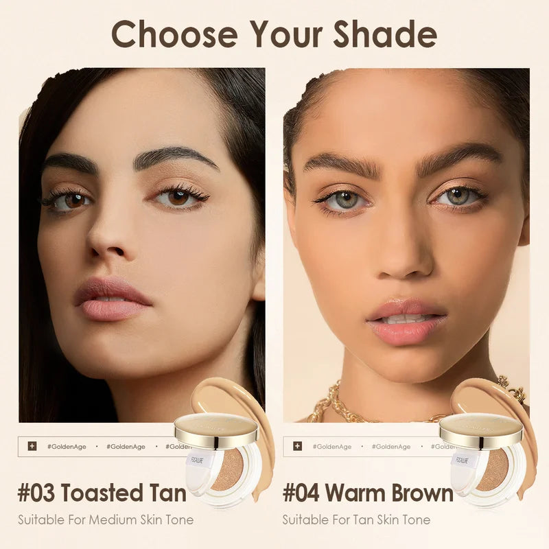 Matte Oil-Control Foundation Cushion with Pore Coverage - Waterproof, High Coverage Face Makeup