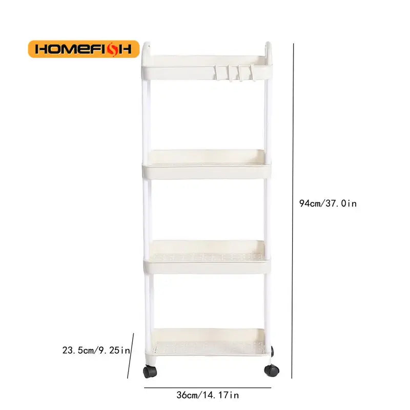 Multi-Layer Mobile Storage Cart with Wheels for Kitchen Bathroom Bedroom