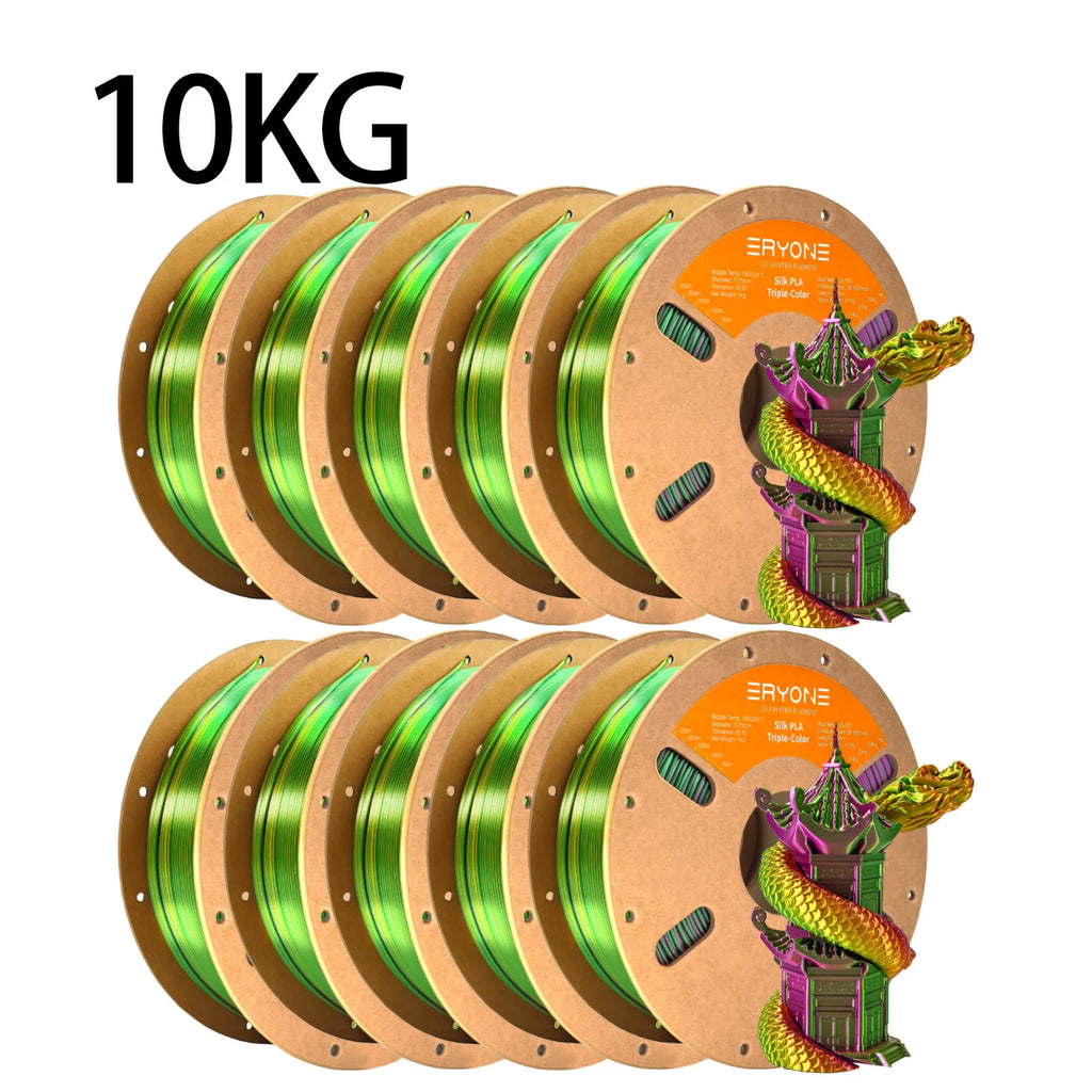 Multi-Color Silk PLA 3D Printer Filament 10kg Spool for FDM Printing