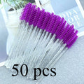 50Pcs Mascara Wands Eyelash & Eyebrow Applicator Spoolers with Crystal Diamond Handle