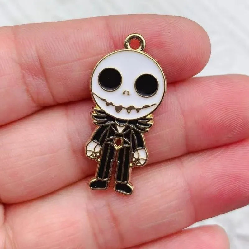 10 Pcs Cartoon Halloween Charm Pendants for DIY Jewelry Making Enamel Craft Supplies