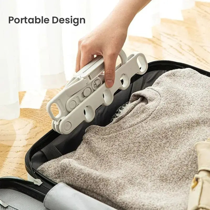 Foldable Travel Clothes Drying Rack with Multi-Hole Hook - Portable & Adjustable