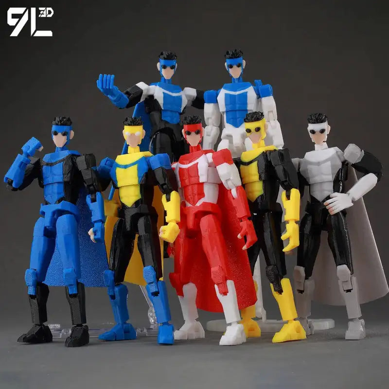 Anime Action Figure 3D Printed Multi-Jointed Collectible Toy - Multiple Colors