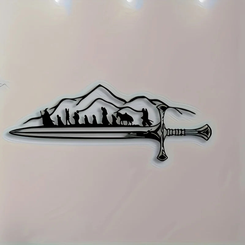 LOTR Fellowship of the Ring Metal Wall Art - Fantasy Iron Silhouette Decor