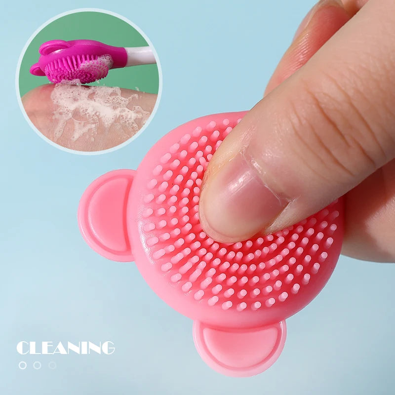 Double Head Silicone Facial Mask Brush Applicator for Skin Cleansing and Makeup