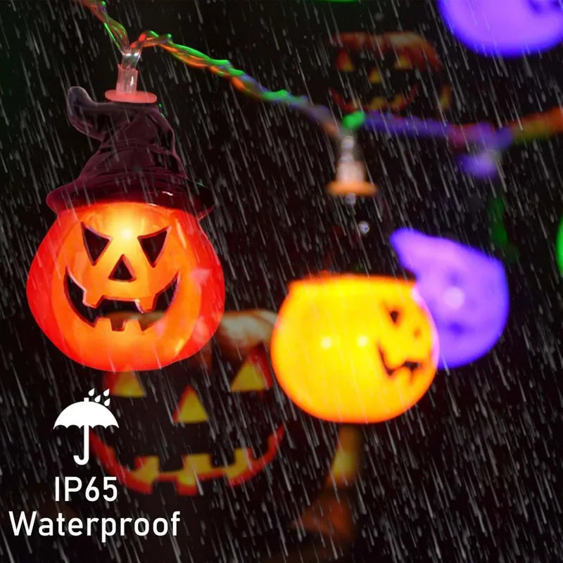 Halloween String Lights with Black Hat Pumpkin Fairy Lights - Indoor & Outdoor Decor