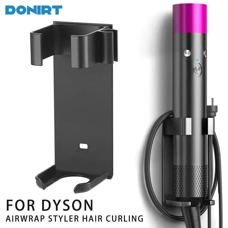 Wall-Mount Hair Curling Iron Holder for Dyson Airwrap Storage Aluminum Rack