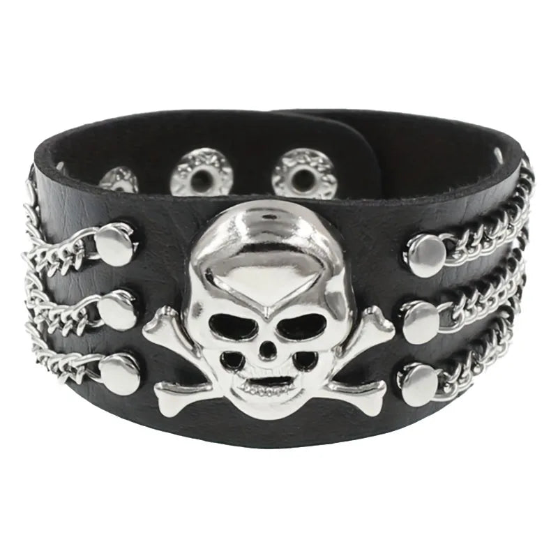 Gothic Punk Retro Multi Chain Bracelet for Halloween Cosplay & Parties
