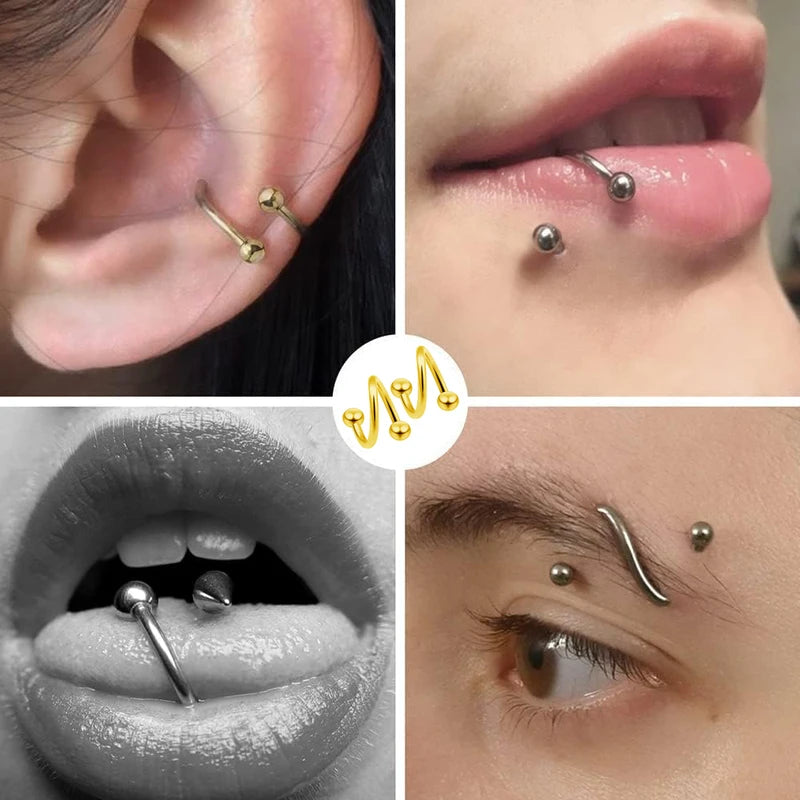 Spiral Earrings for Women - Tragus Rook Cartilage Nose Hoop Piercing Jewelry
